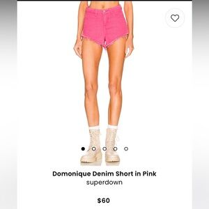 superdown denim shorts in pink, size 26
